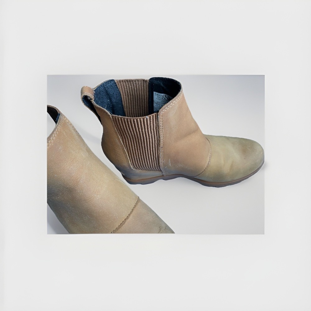 Sorel Women's Size 8.5 Ankle Bootie Joan of Arctic Leather Shoe Tan/Brown - Picture 3 of 10